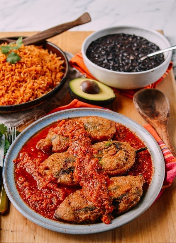 Chiles Rellenos with Salsa, thewoksoflife.com
