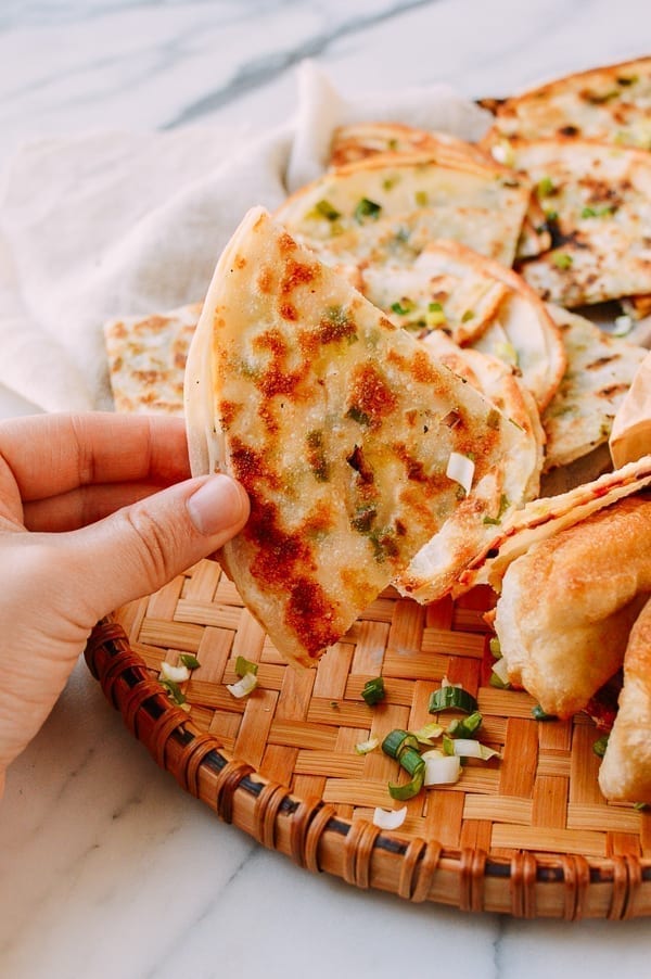 4 Ingredient Scallion Pancakes, thewoksoflife.com