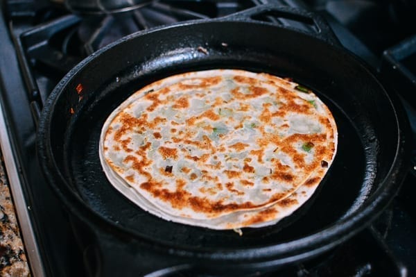 Golden Brown Scallion Pancake, thewoksoflife.com