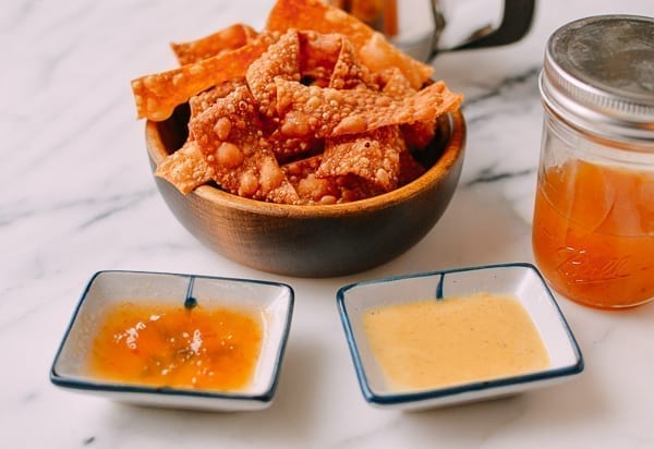 Duck Sauce and Hot Mustard with Crispy Noodles, thewoksoflife.com