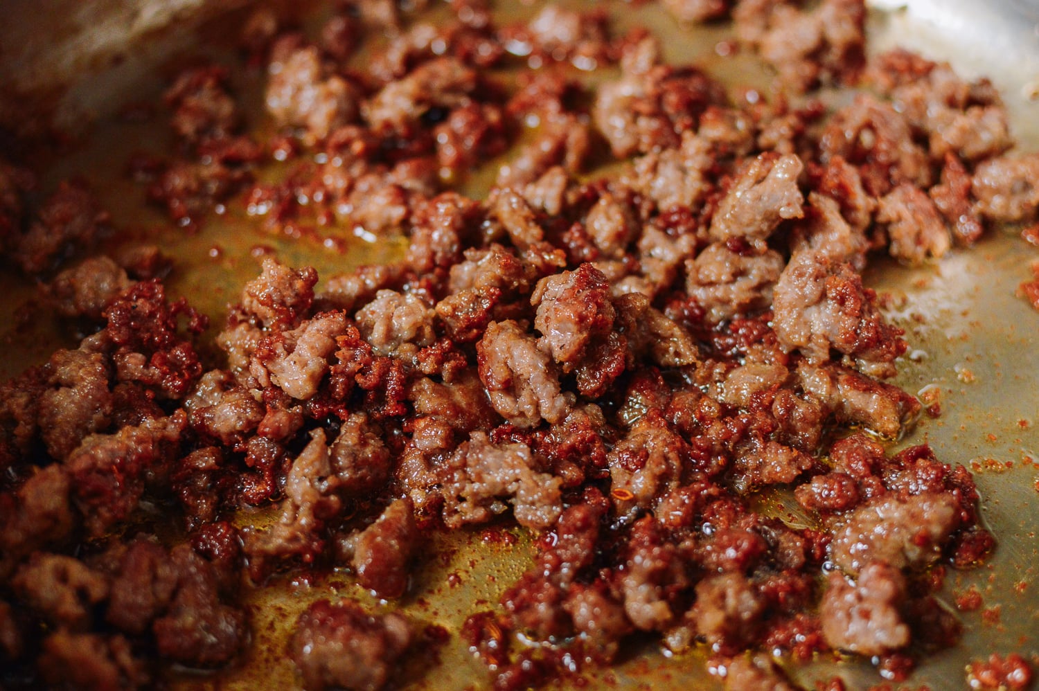 Crispy Italian Sausage crumbles, thewoksoflife.com