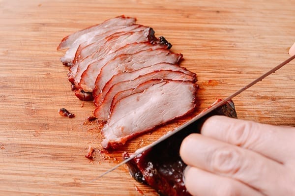 Thinly Slicing Chinese BBQ Pork, thewoksoflife.com