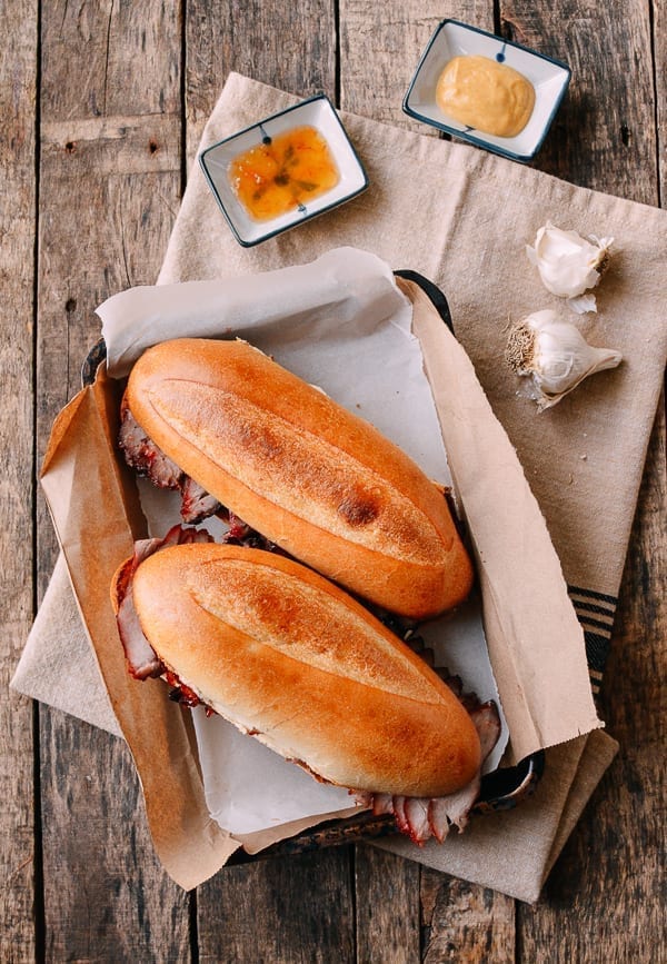 Roast Pork and Garlic Bread Sandwich, thewoksoflife.com