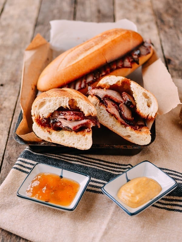 Chinese Roast Pork on Garlic Bread