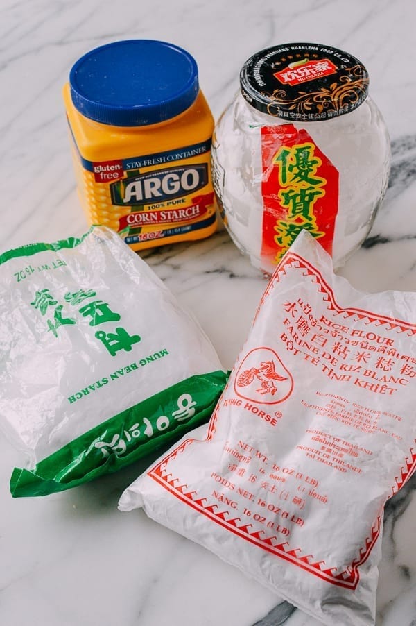 Different starches and flours needed to make rice noodles, thewoksoflife.com