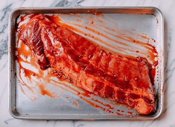 Marinated rack of baby back ribs, thewoksoflife.com