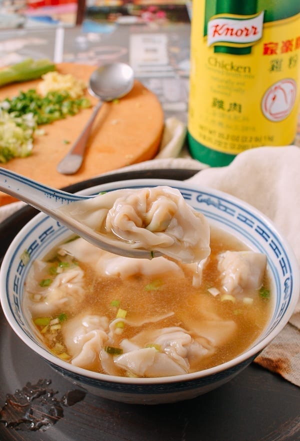 Chicken Wonton in Spoon, thewoksoflife.com