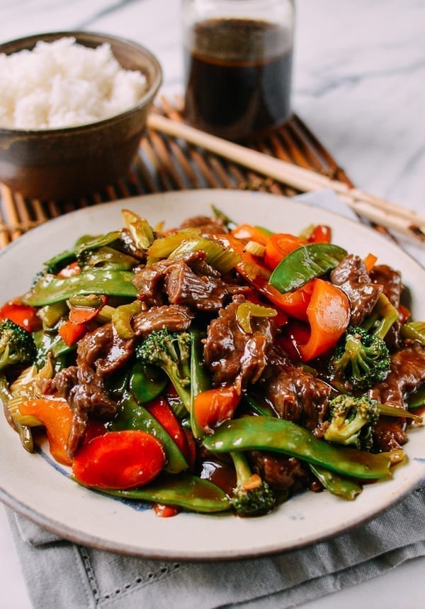 Beef and Mixed Vegetable Stir-fry made with stir-fry sauce, thewoksoflife.com