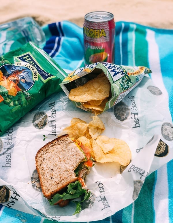 Sandwich and Maui onion potato chips, thewoksoflife.com