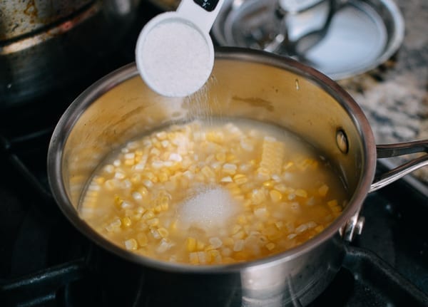 Adding sugar to corn, thewoksoflife.com