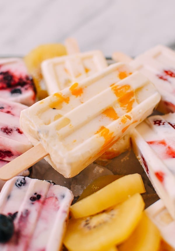 Kiwi Mango Yogurt Popsicle, thewoksoflife.com