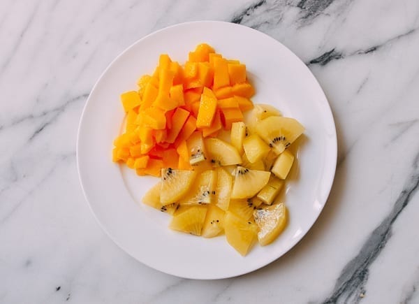 Diced Mango and Kiwi, thewoksoflife.com