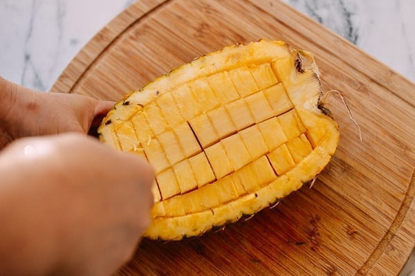 How to hollow out a pineapple, thewoksoflife.com