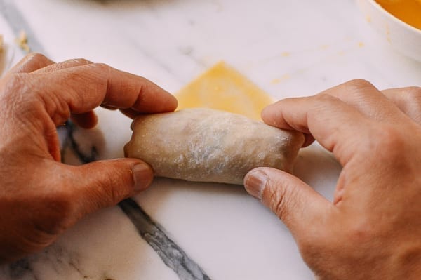 Making vegetable egg rolls, thewoksoflife.com