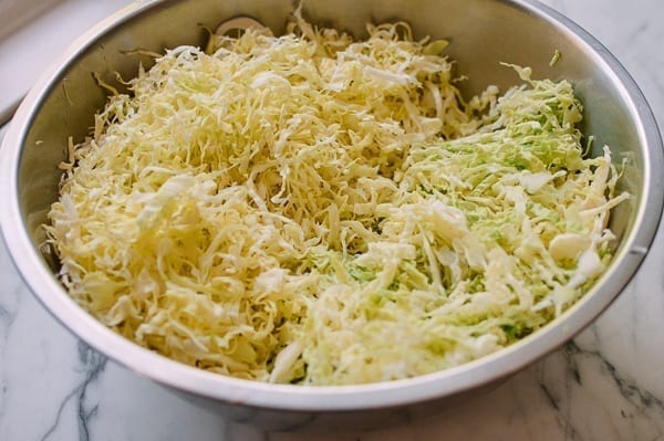 Shredded cabbage, thewoksoflife.com