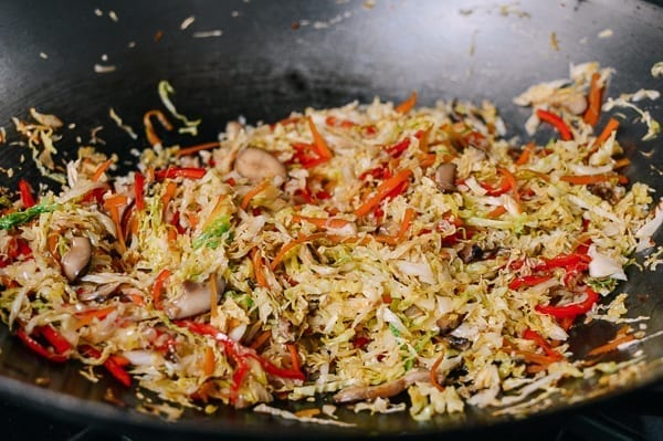 Veggie egg roll filling, thewoksoflife.com