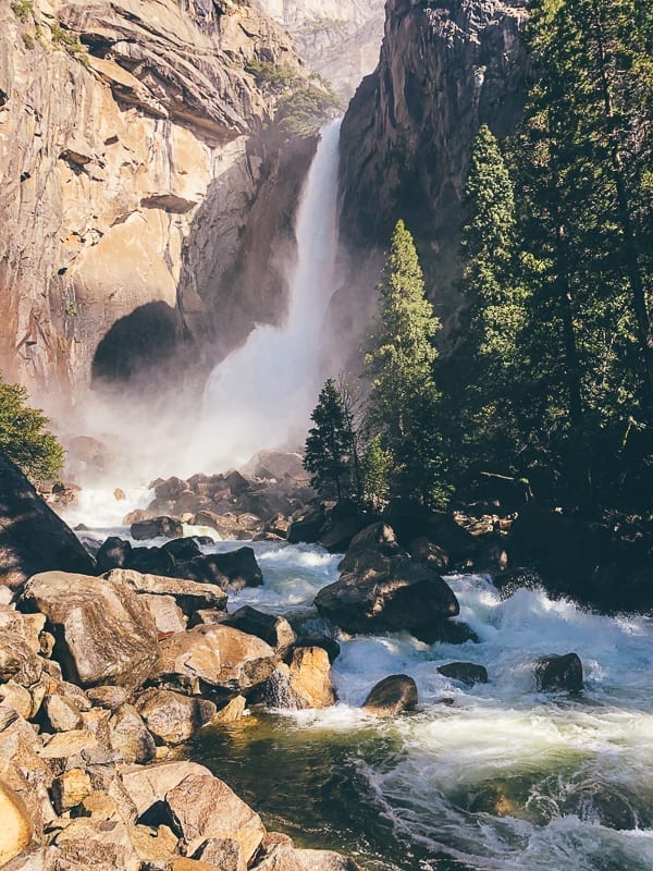 Lower Yosemite Falls view, thewoksoflife.com