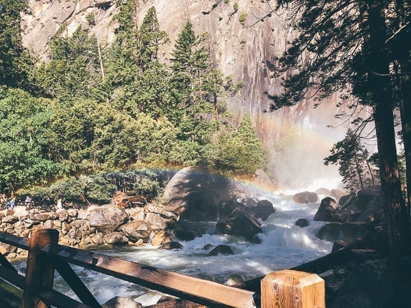 rainbow at lower yosemite falls, thewoksoflife.com