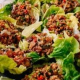 Chicken larb in lettuce cups, thewoksoflife.com