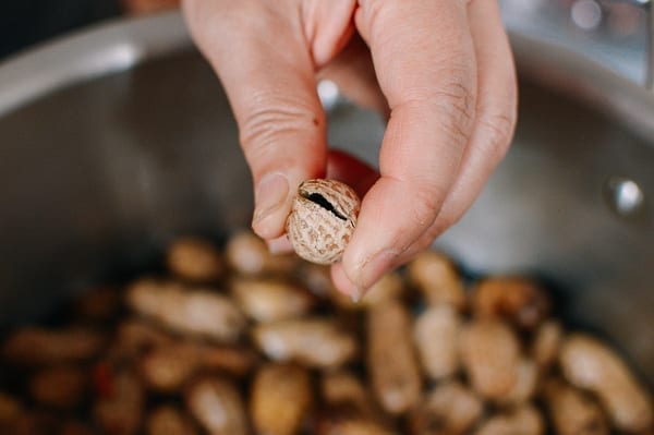 Cracking peanut shell open, thewoksoflife.com