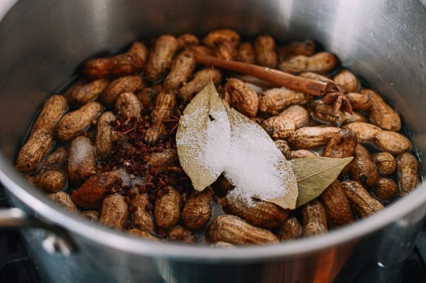 Adding aromatics to boiled peanuts, thewoksoflife.com