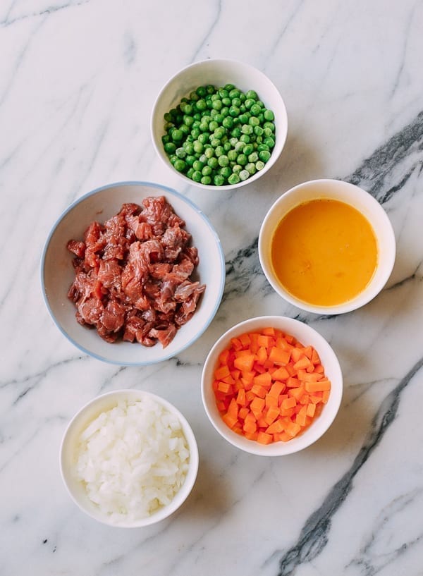 Fried Brown Rice Ingredients, thewoksoflife.com