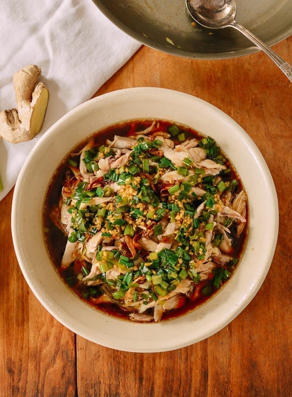 Poached Chicken with Ginger Scallion Sauce, thewoksoflife.com