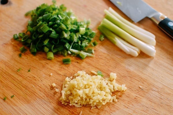 Minced ginger and scallions, thewoksoflife.com