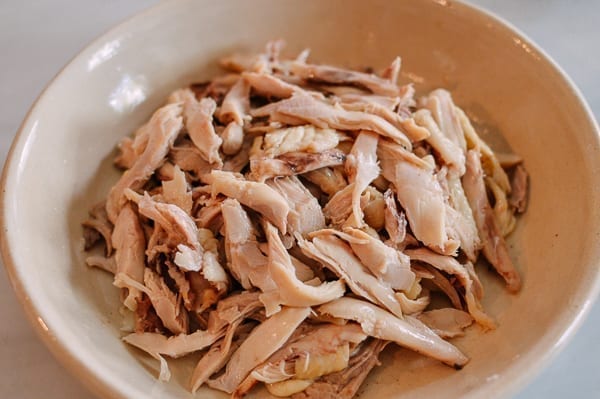 Shredded poached chicken, thewoksoflife.com