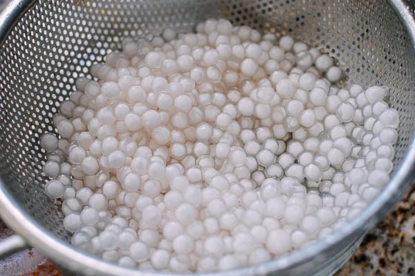 Partially cooked tapioca pearls, thewoksoflife.com
