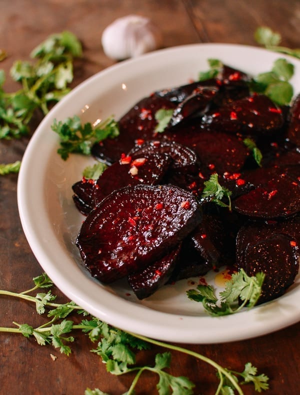 Roasted Beets with Garlic Dressing, thewoksoflife.com