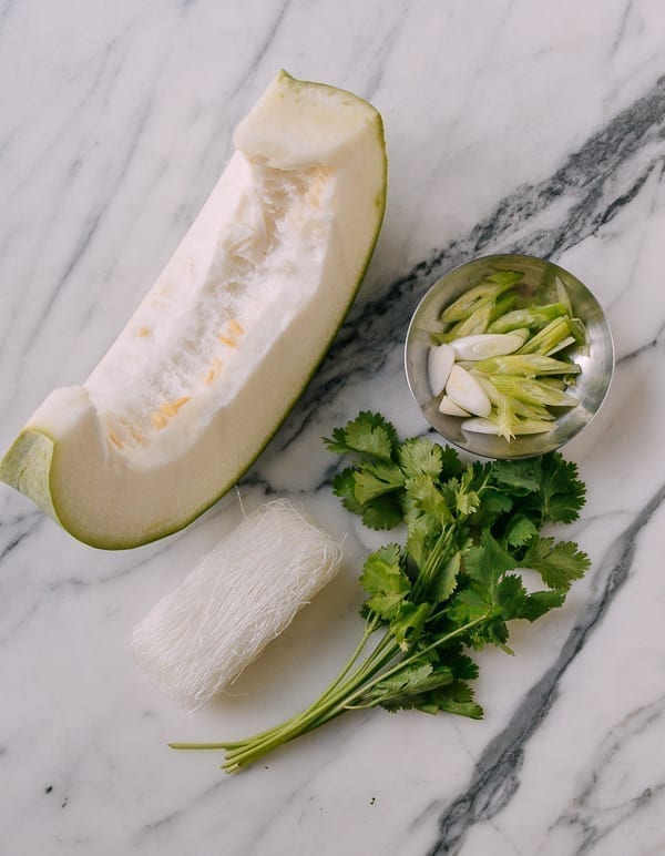 Winter Melon Meatball Soup ingredients, thewoksoflife.com