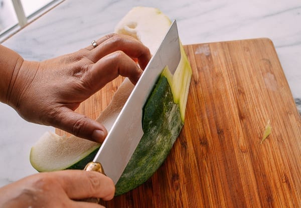 Trimming winter melon, thewoksoflife.com