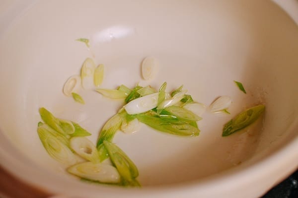 Scallions in pot, thewoksoflife.com