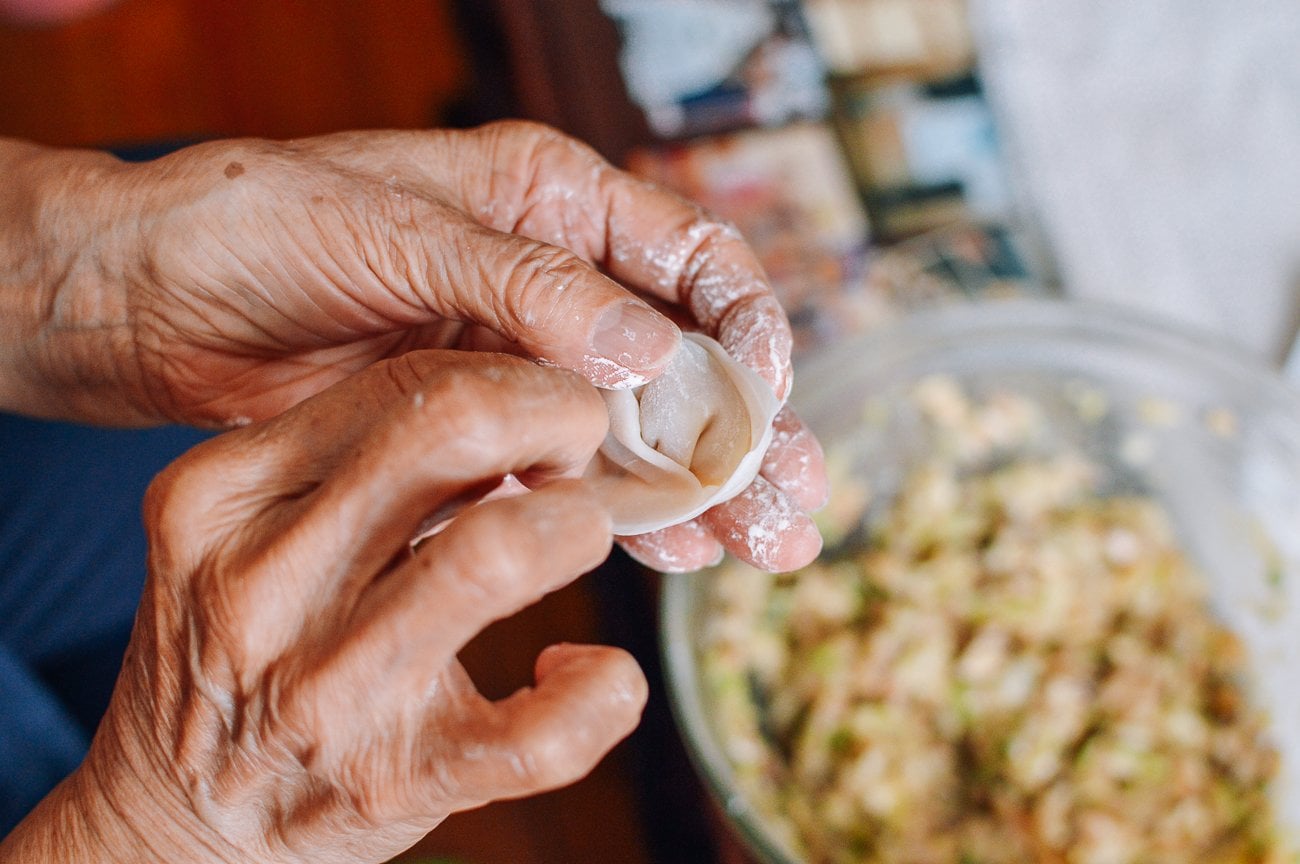 completed folded wonton