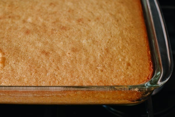 Baked yellow cake, thewoksoflife.com