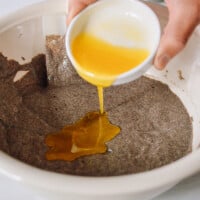 Folding in cooled melted bytter, thewoksoflife.com