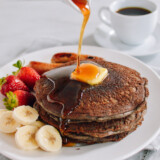 Buckwheat pancakes drizzled with maple syrup and butter, thewoksoflife.com