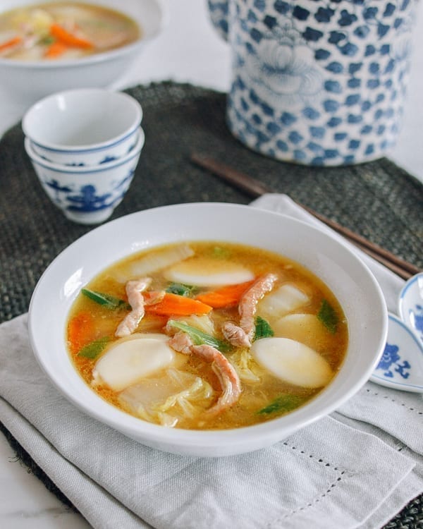 Chinese Rice Cake Soup with Pork & Napa Cabbage, thewoksoflife.com