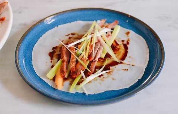 Mandarin pancake with fixings, thewoksoflife.com