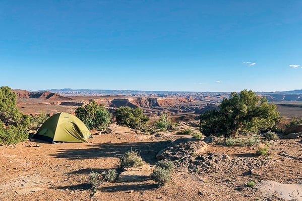 Camping view from Murphy Hogback campground Canyonlands by thewoksoflife.com