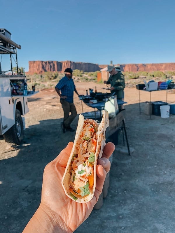 Chicken Quesadilla dinner at Murphy Hogback campground Canyonlands by thewoksoflife.com