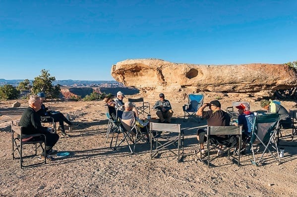 Sitting at Murphy Hogback campground Canyonlands by thewoksoflife.com