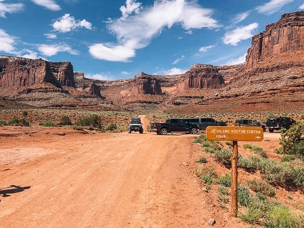 Potash Road and Schafer trail intersection White Rim trail Moab Utah by thewoksoflife.com
