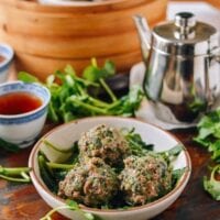 Watercress Steamed Meatballs, thewoksoflife.com