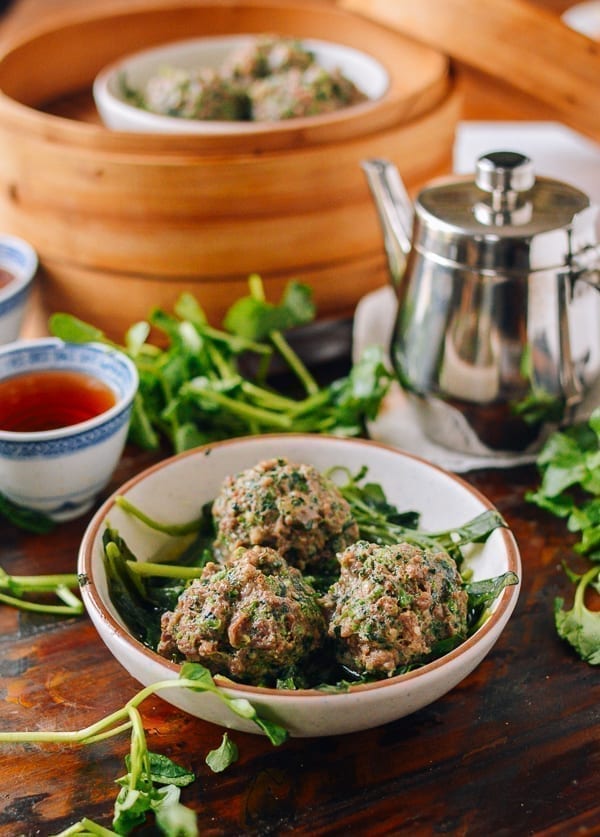 Watercress Steamed Meatballs