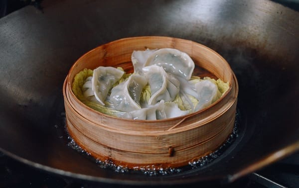 steaming dumplings