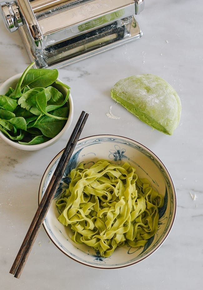 Spinach Noodles, thewoksoflife.com
