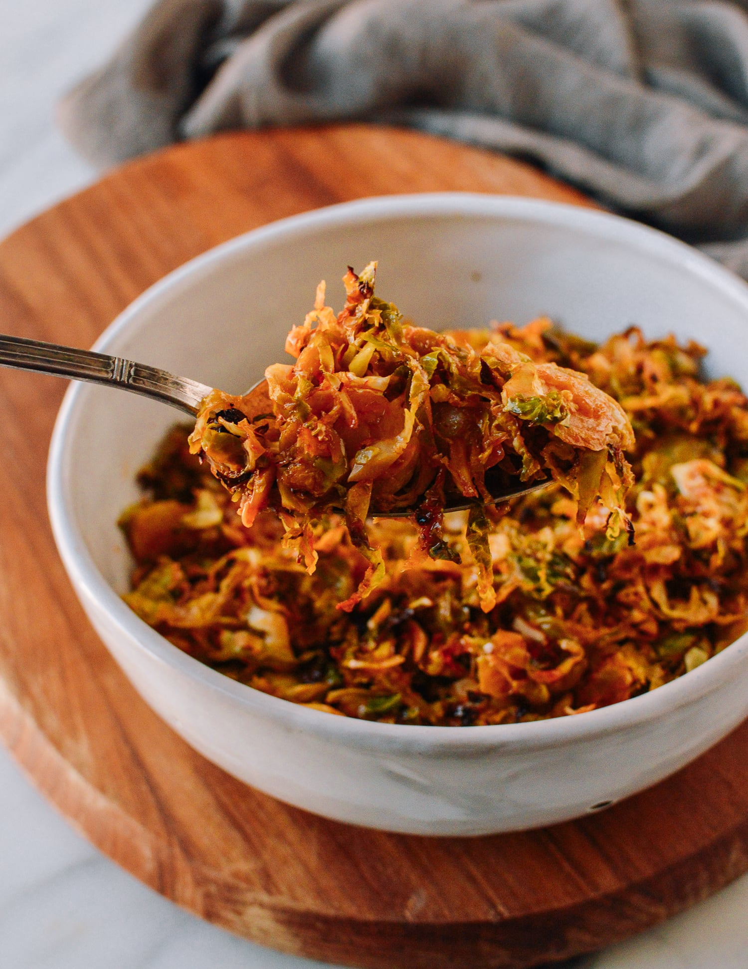 Honey Sriracha Roasted Brussels Sprouts, thewoksoflife.com