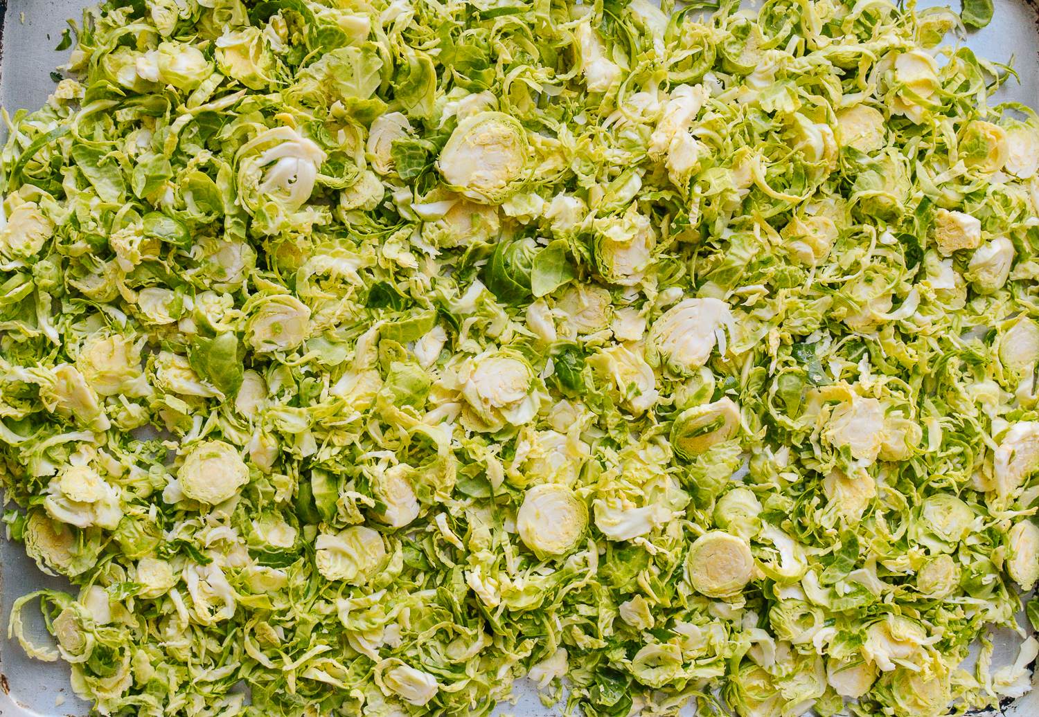 Shredded Brussels Sprouts on sheet pan, thewoksoflife.com